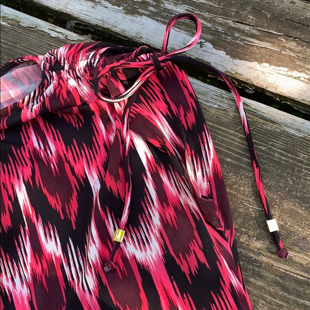 Micheal Kors Pink Patterned Tie Sleeve Top - Picture 5 of 8